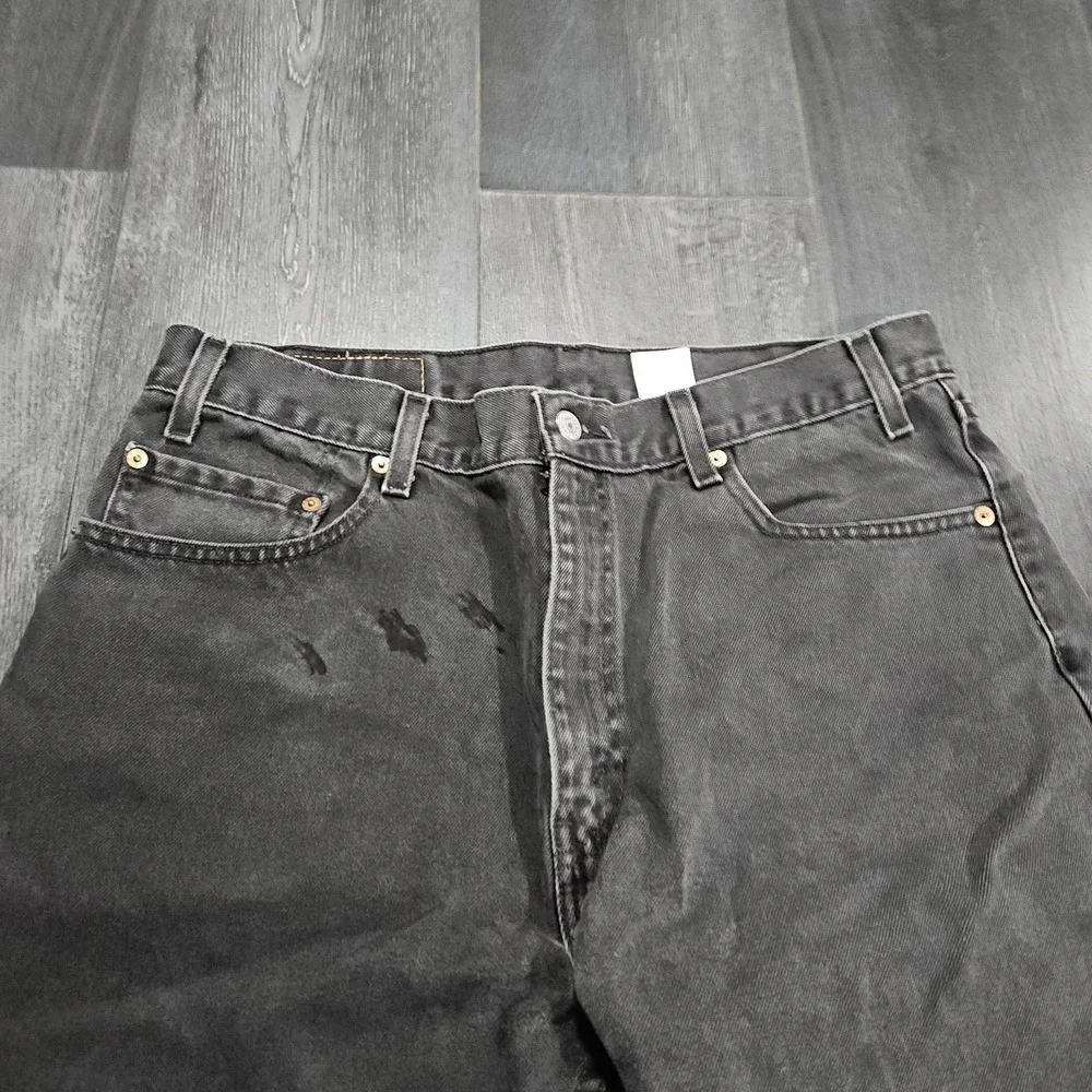 Vintage Levis 505 Jeans Men 36x30 Black Faded Paint Y2K Grunge‎ Straight Leg